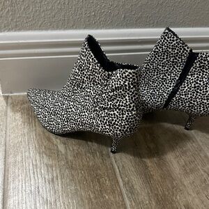 Stylish Black and White Ankle Booties